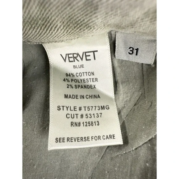 Vervet Bella High Rise Cropped Flare Jeans Women's 31/13 Moss Green NWT - Picture 6 of 11